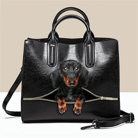 designer dachshund handbag.